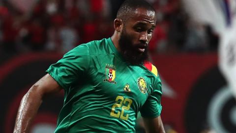 Bryan Mbeumo in action for Cameroon