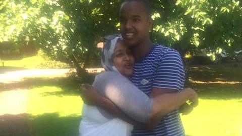 Nura Aabe and her son Zak Mohamed