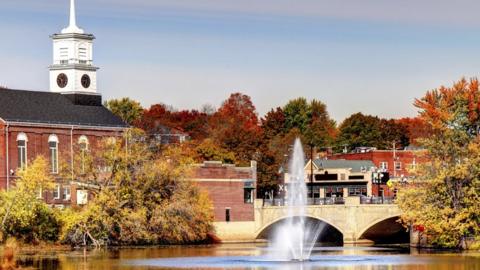 Trees in autumn and Lakes in New Hampshire