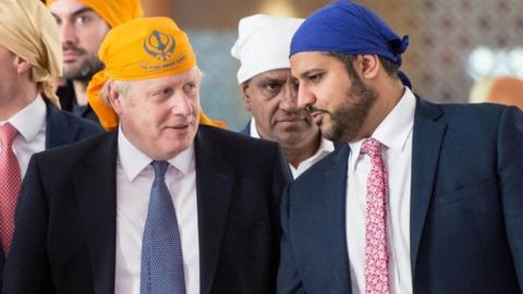 Samir Jassal (right), pictured with Boris Johnson in 2019, has campaigned alongside the prime minister