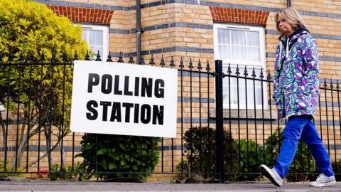 Polling station sign