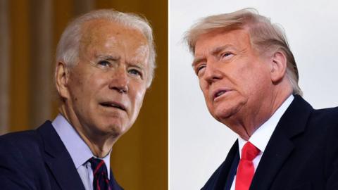 Biden and Trump composite