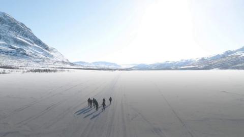 Trekkers in the Arctic