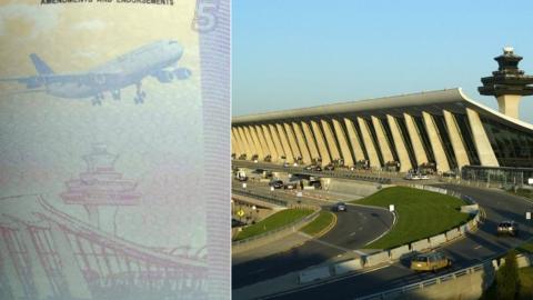 Composite image showing Dulles Airport and the new Taiwanese passport