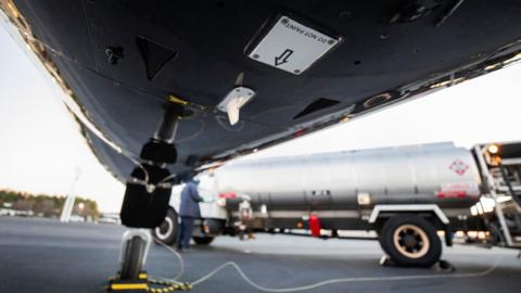 A radar altimeter, which may be affected by the new 5G wireless service, is seen on a plane at Columbia Metro airport in West Columbia, South Carolina, U.S., January 8, 2022.