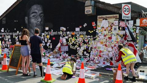 Tributes to Marcus Rashford being removed to be preserved