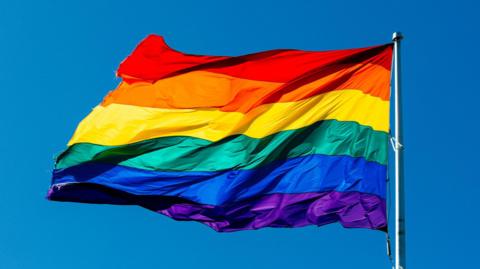 A rainbow flag 