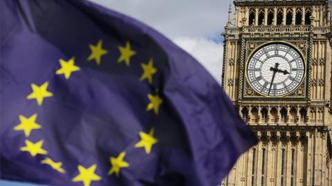 EU flag in front of Big Ben