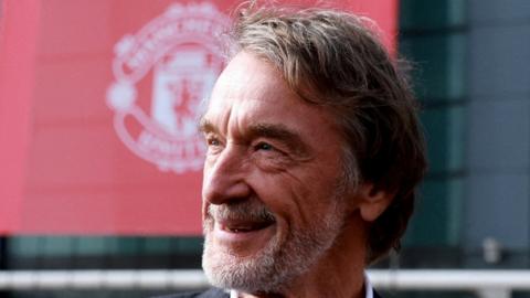 Sir Jim Ratcliffe outside Old Trafford