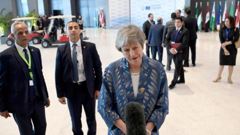 Prime Minister Theresa May attending the EU-League of Arab States Summit in Sharm El-Sheikh