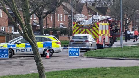 A police cordon on Eastern Avenue