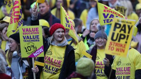 Teachers march in Glasgow