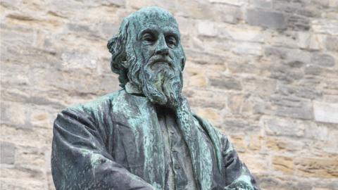 Statue to Barnes stands outside St Peter's Church in Dorchester