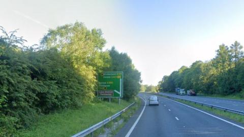 The A590 westbound, between junction 36 and Brettargh Holt