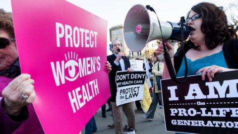 Protesters outside US Supreme Court