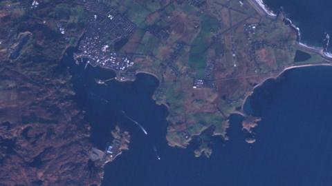 Satellite image showing Iolaire commemoration