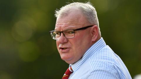 Stevenage boss Steve Evans watches his side in action against Carlisle