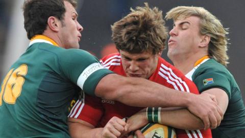 Ross Ford (centre) in action for the Lions