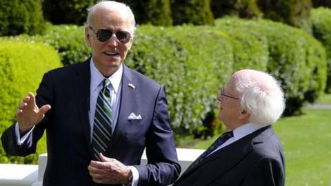 Joe Biden and Michael D Higgins