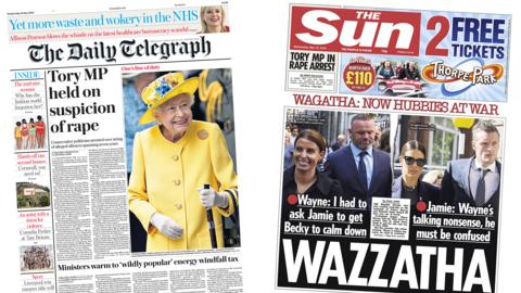 The Daily Telegraph and Sun front pages