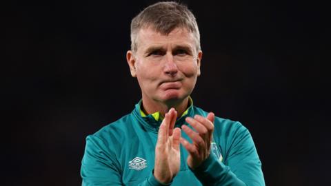 Stephen Kenny applauds Republic of Ireland fans after Saturday's game at Hampden Park