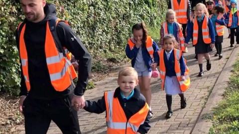 Children walking to school