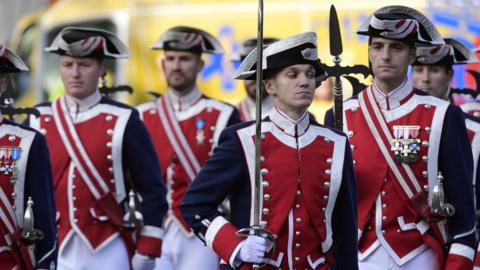 Spanish ceremonial guards joining National Day celebration, 12 Oct 17