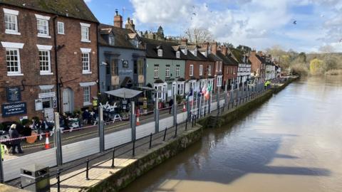 Flood barriers in Bewdley