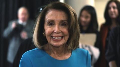 U.S. House Minority Leader Rep. Nancy Pelosi (D-CA) leaves after a session of House Democrats organizational meeting to elect leadership at the Capitol Visitor Center Auditorium November 28, 2018 in Washington, DC