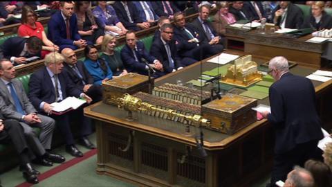 Boris Johnson and Jeremy Corbyn at PMQ