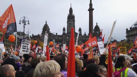 Strikers in George Square