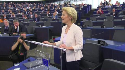 Ursula von der Leyen addresses MEPs after her election