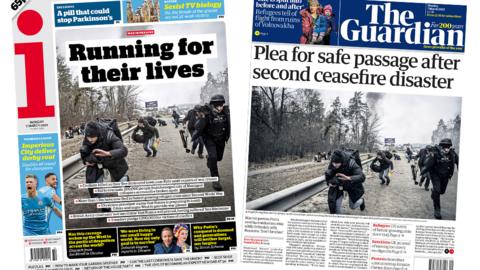 The i and the Guardian front pages 7 March 2022