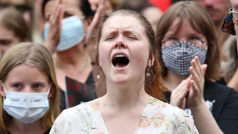 Women and girls protest in Canberra