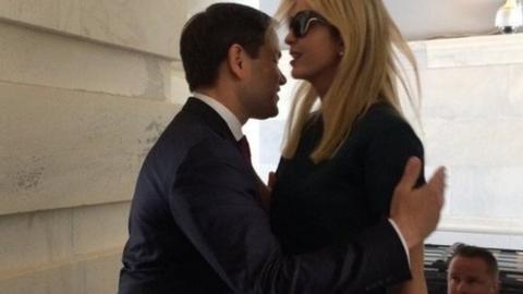 Picture of awkward interaction between Sen> Marco Rubio and Ivanka Trump