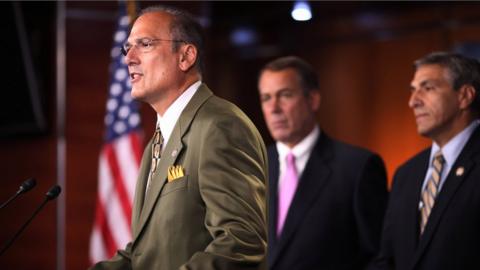 Tom Marino (L) speaks during a news conference in Washington, DC, in 2011.