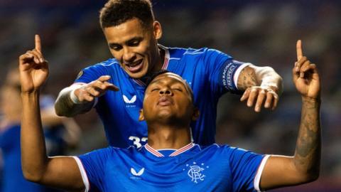 Rangers' Alfredo Morelos and James Tavernier celebrate