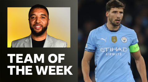 Troy's team of the week graphic with Ruben Dias picture