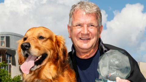 David Torrance MSP and his dog, Buster