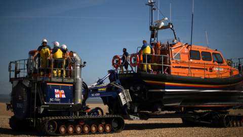 Dungeness Lifeboat and her launch crew