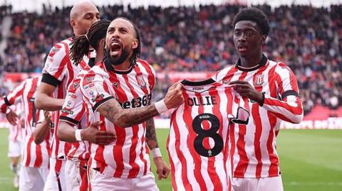 Stoke celebrate goal