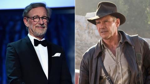 Steven Spielberg and Harrison Ford