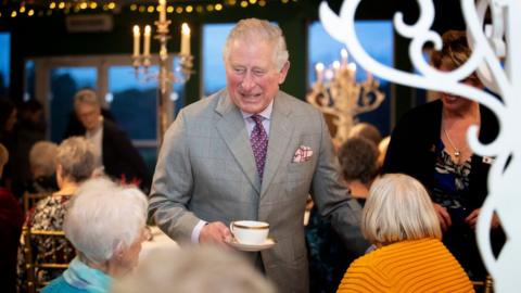 King Charles at a tea dance at Dumfries House in 2018