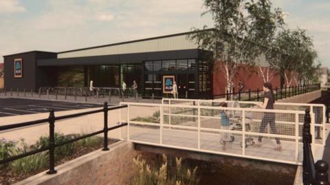 An artist's impression of the proposed Aldi