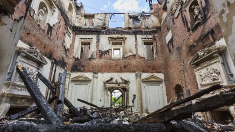 The inside of the house after the blaze