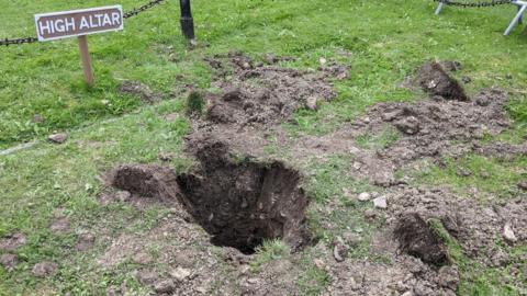 Criminal damage at Glastonbury Abbey