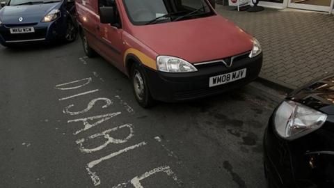The van parked in the disabled bay
