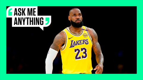LeBron James in an LA Lakers jersey