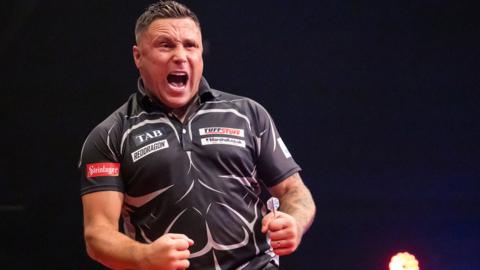 Gerwyn Price celebrates