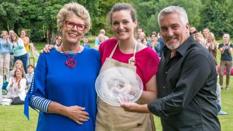 Prue Leith and Paul Hollywood with Sophie Faldo